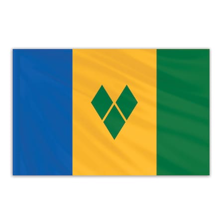 St. Vincent Indoor Nylon Flag 5'x8' With Gold Fringe